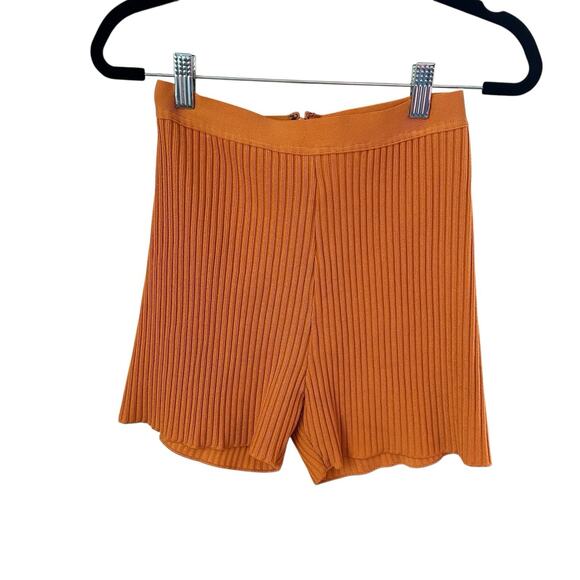 House of CB Eden Ribbed Bike Shorts in Rust Orange Large Stretch Hot - Picture 1 of 8